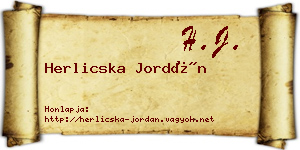 Herlicska Jordán névjegykártya